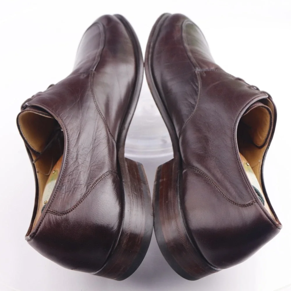 Magnanni Mens Oxfords Size 46 13 Brown Leather Split Toe Apron Toe Dress Shoes